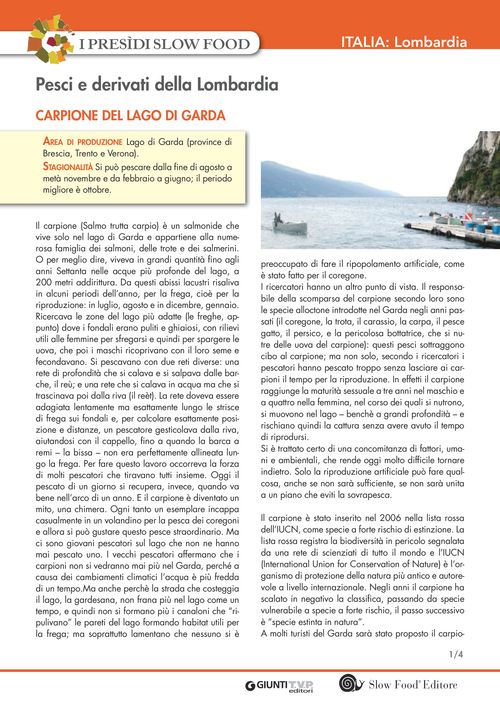 I presìdi Slow Food in Italia: pesci e derivati della Lombardia