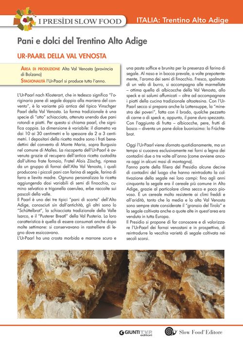 I presìdi Slow Food in Italia: pani, dolci e prodotti da forno del Trentino Alto Adige