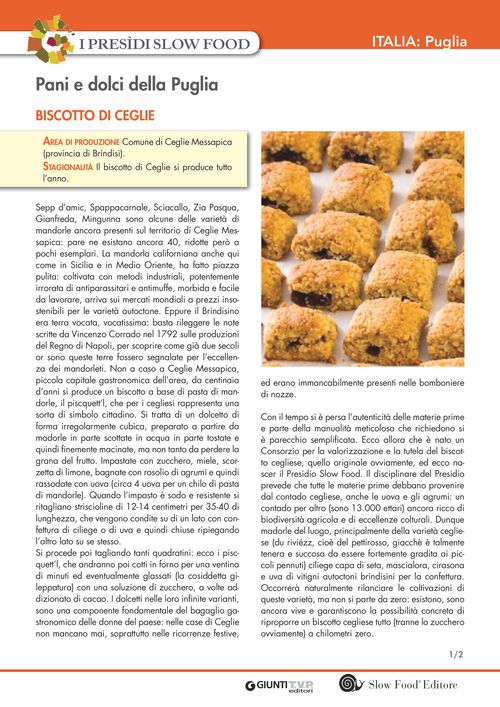 I presìdi Slow Food in Italia: pani, dolci e prodotti da forno della Puglia