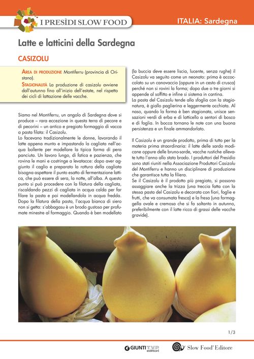 I presìdi Slow Food in Italia: latte e latticini della Sardegna