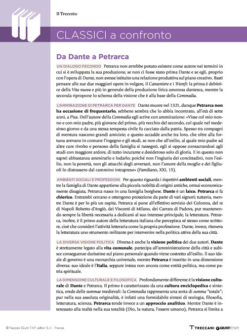 Classici a confronto – Da Dante a Petrarca