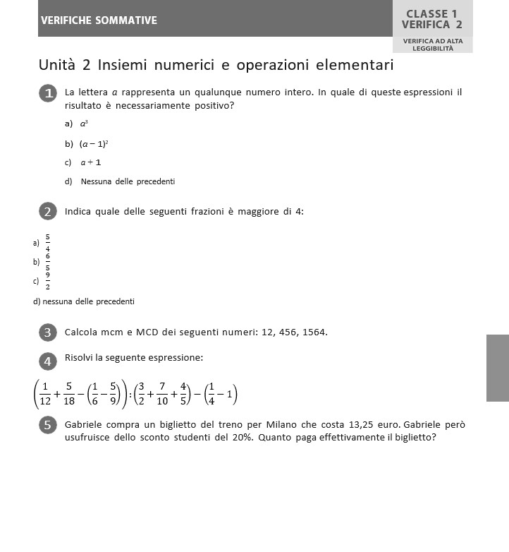 Insiemi numerici e operazioni elementari