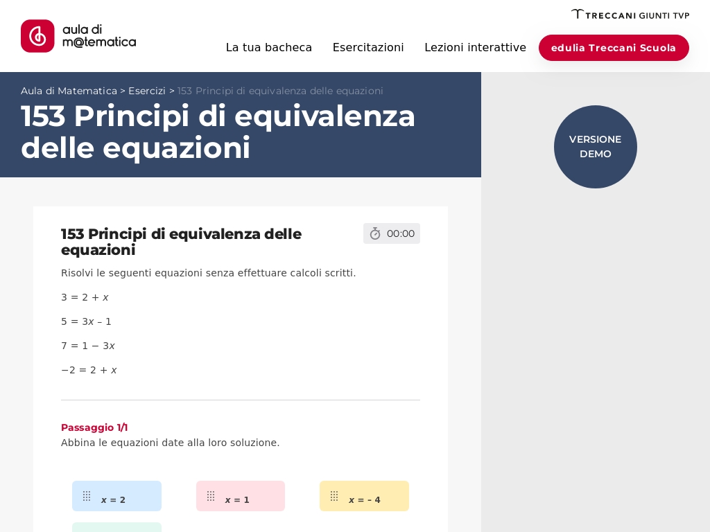 Esercizio 153 - Principi di equivalenza delle equazioni