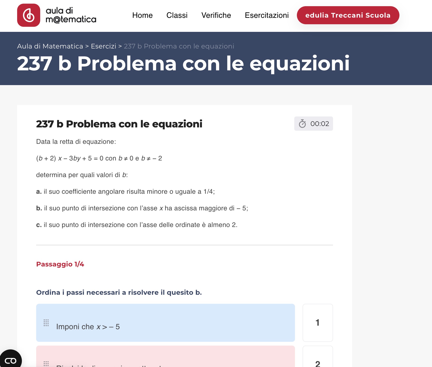 Esercizio 237b - Problema con le equazioni