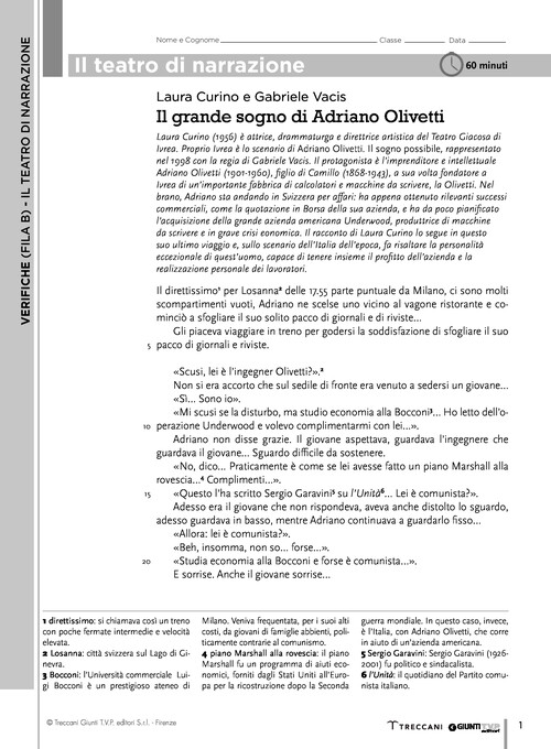 Il grande sogno di Adriano Olivetti (L. Curino e G. Vacis) - Fila B