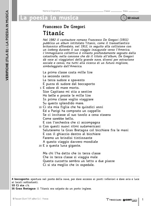 Titanic (F. De Gregori) - Fila B