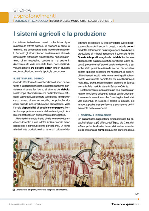 I sistemi agricoli e la produzione