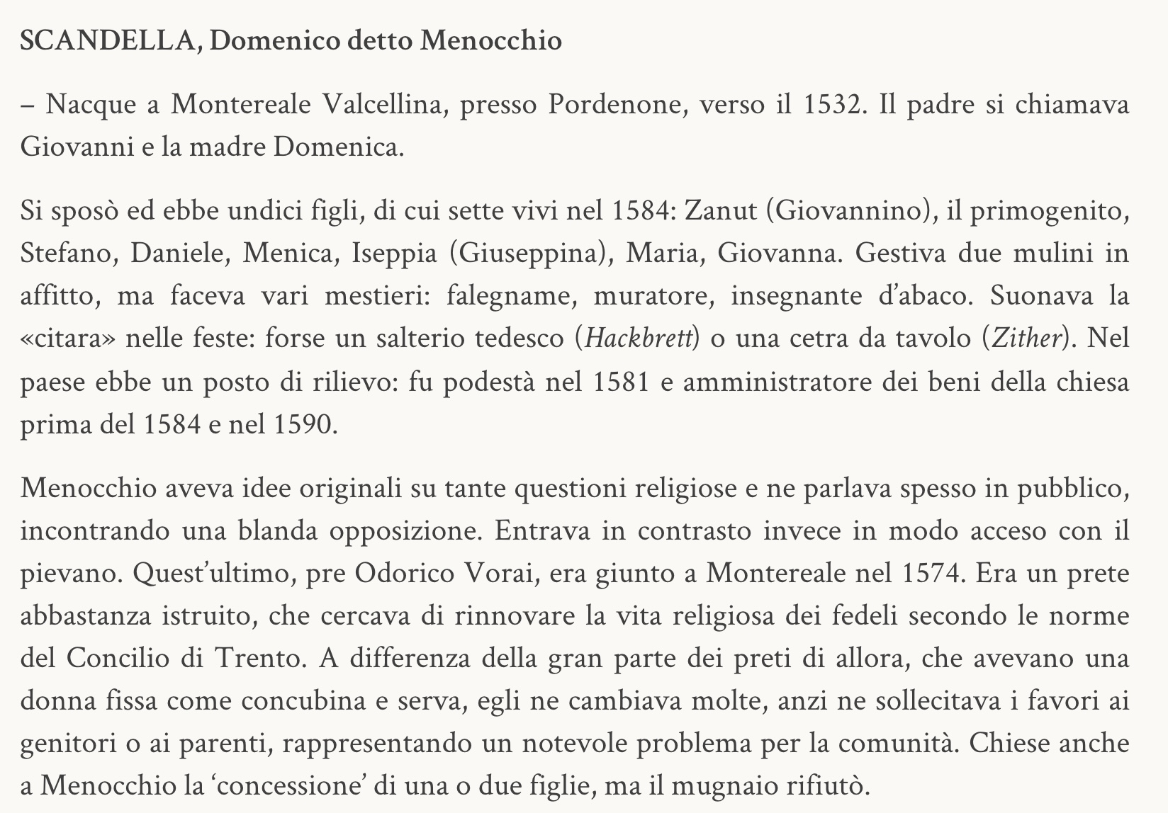 Domenico Scandella detto Menocchio