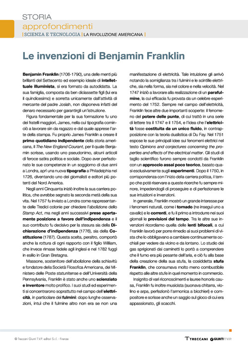 Le invenzioni di Benjamin Franklin